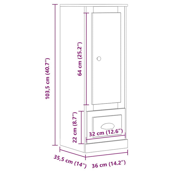 Highboard Artisan Eiche 36x35,5x103,5 cm