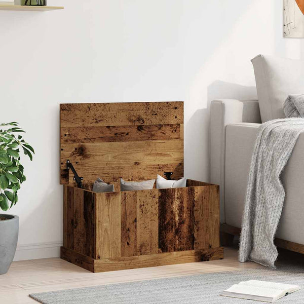 Aufbewahrungstruhe Altholz-Optik 70x40x38 cm