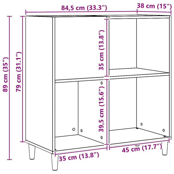 Plattenschrank Artisan Eiche 84,5 cm