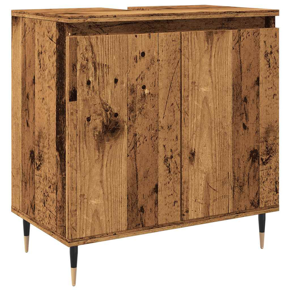 Badschrank Altholz-Optik, 58 cm