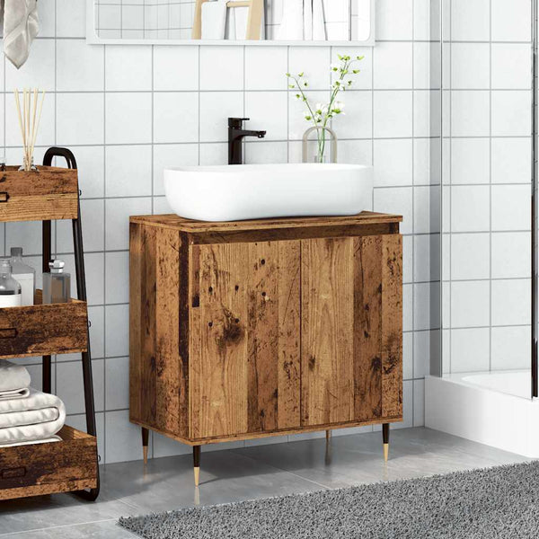 Badschrank Altholz-Optik, 58 cm