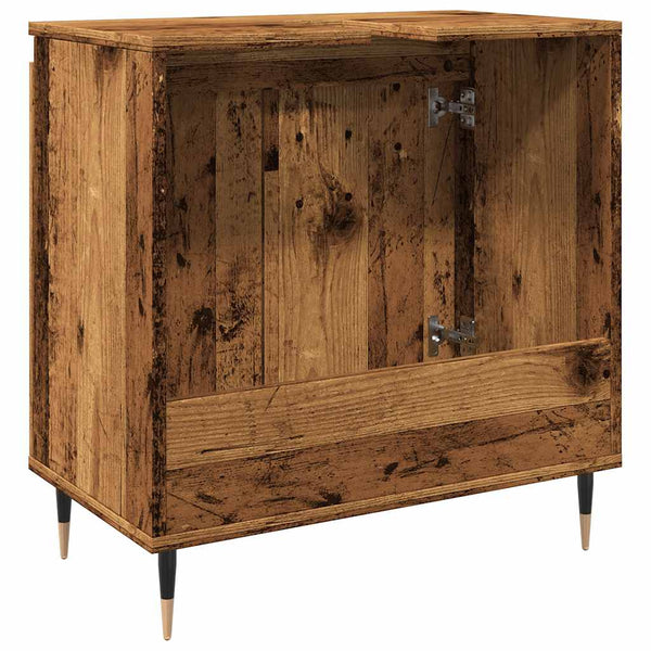 Badschrank Altholz-Optik, 58 cm