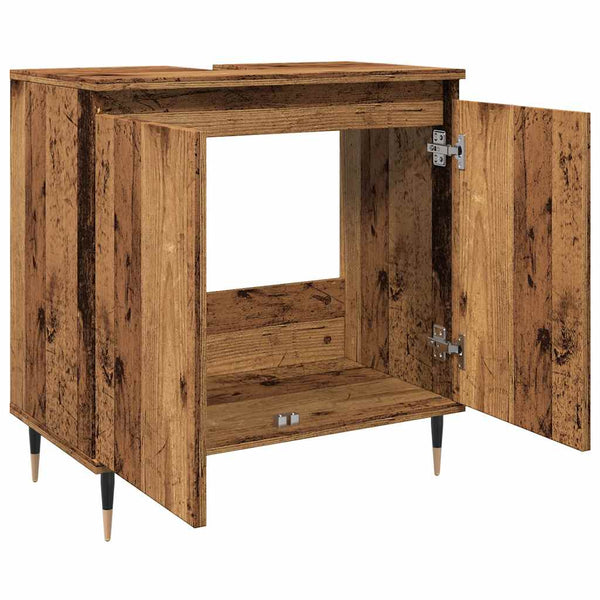 Badschrank Altholz-Optik, 58 cm