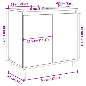 Badschrank Altholz-Optik, 58 cm