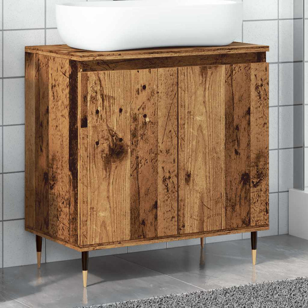 Badschrank Altholz-Optik, 58 cm