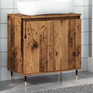 Badschrank Altholz-Optik, 58 cm
