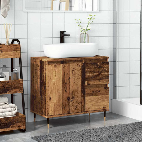 Badschrank Altholz-Optik, 65 cm