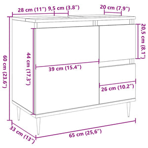 Badschrank Altholz-Optik, 65 cm