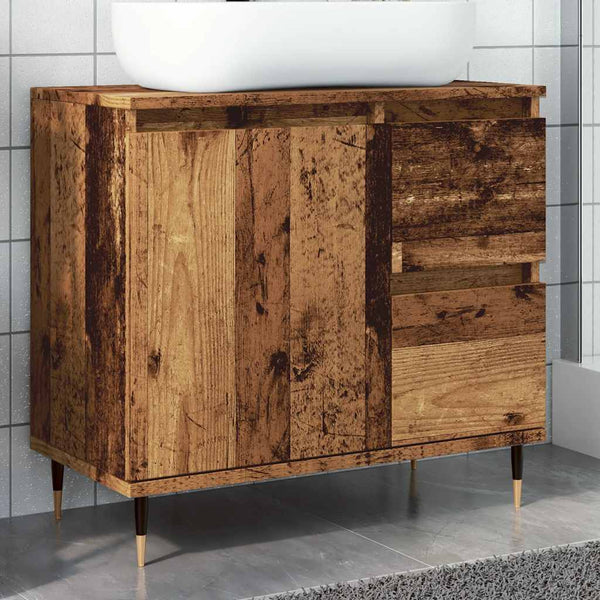 Badschrank Altholz-Optik, 65 cm