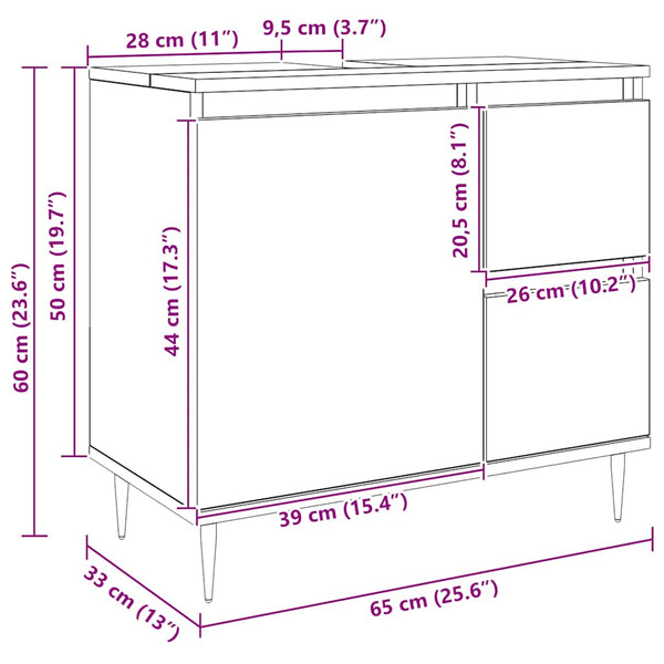 Badschrank Artisan Eiche 65 cm