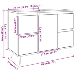 Badschrank Artisan Eiche 80x60 cm