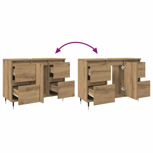 Badschrank Artisan Eiche 80x60 cm