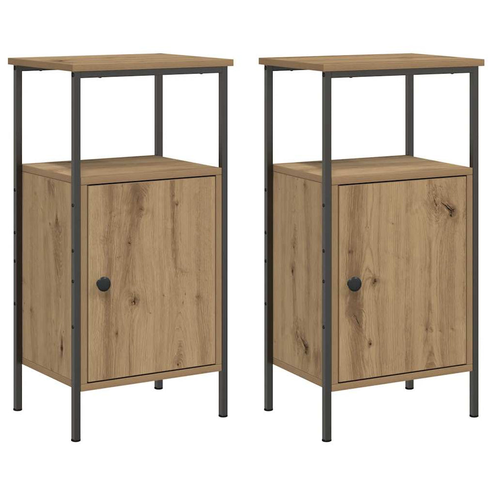 Nachttische 2er Set Eiche 41x31x80 cm