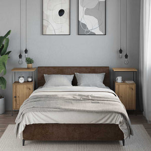 Nachttische 2er Set Eiche 41x31x80 cm