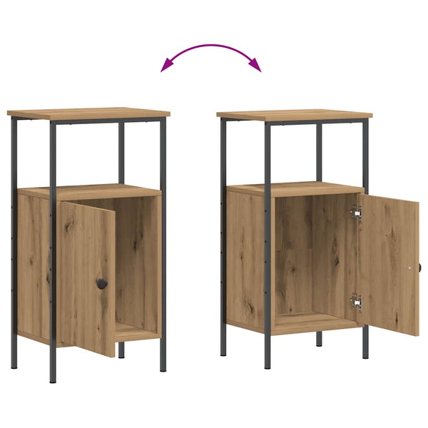 Nachttische 2er Set Eiche 41x31x80 cm