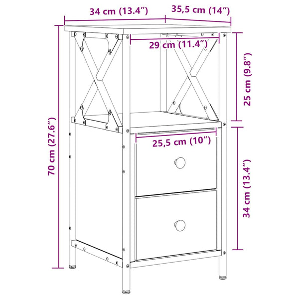 Nachttisch Artisan Eiche 34x35,5x70 cm