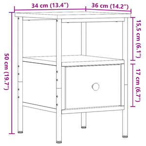 Nachttisch Altholz-Optik 34x36x50 cm