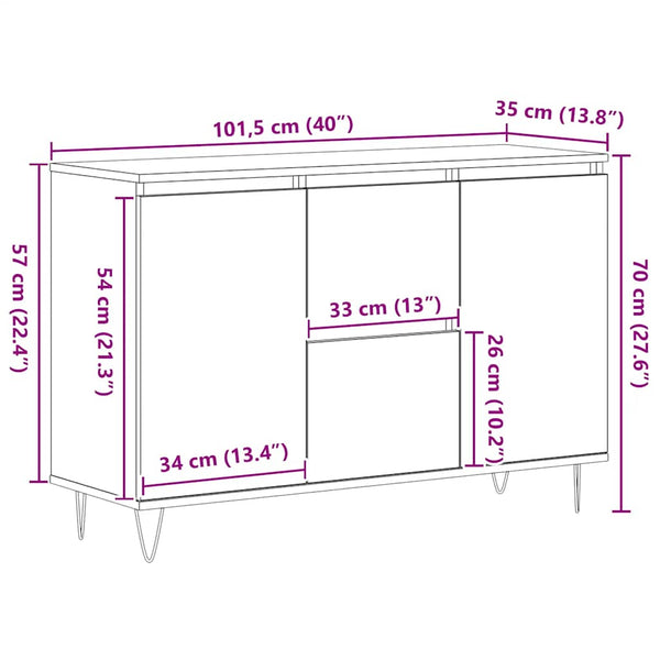 Sideboard Altholz-Optik 101,5 cm