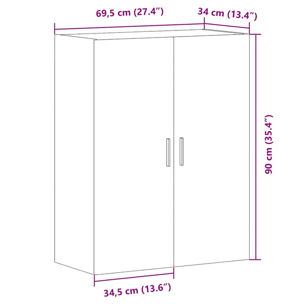 Wandschrank Altholz-Optik 69,5 cm