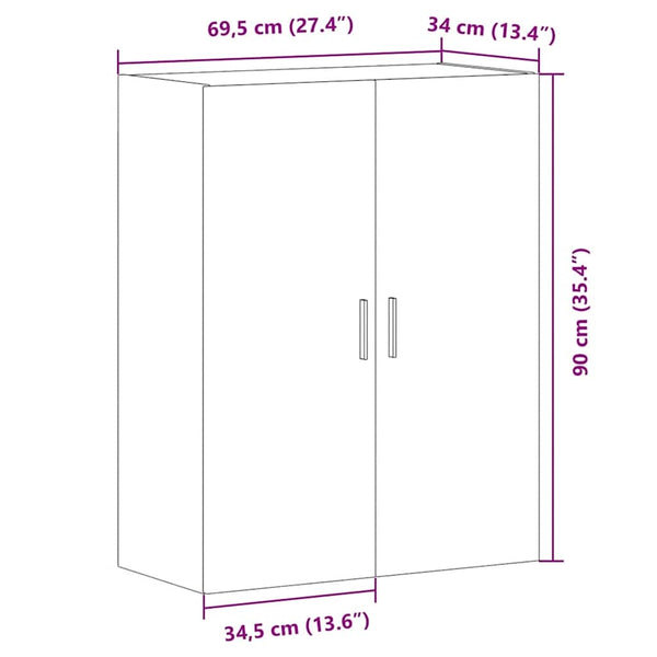Wandschrank Artisan Eiche 69,5x34x90 cm