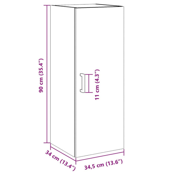 Wandschrank Altholz-Optik 90 cm