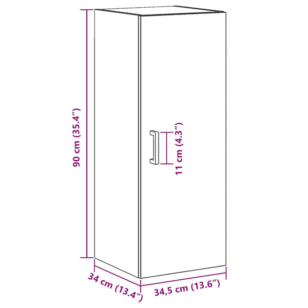 Wandschrank Artisan Eiche 34,5x34x90 cm