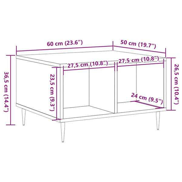 Couchtisch Altholz-Optik 60x50 cm