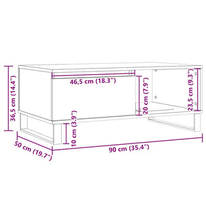 Couchtisch Altholz-Optik 90x50 cm