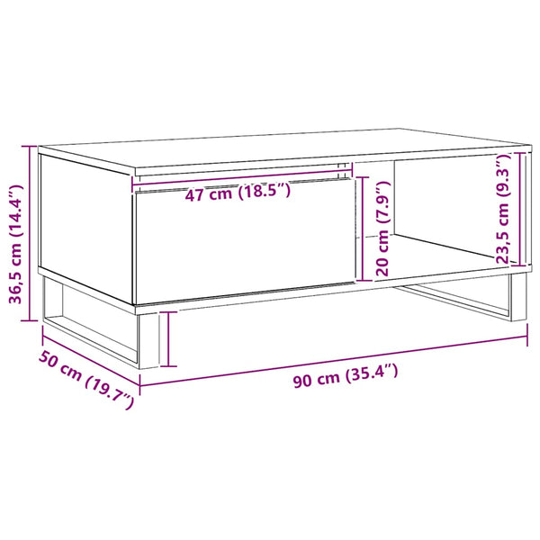 Couchtisch Artisan Eiche 90x50 cm