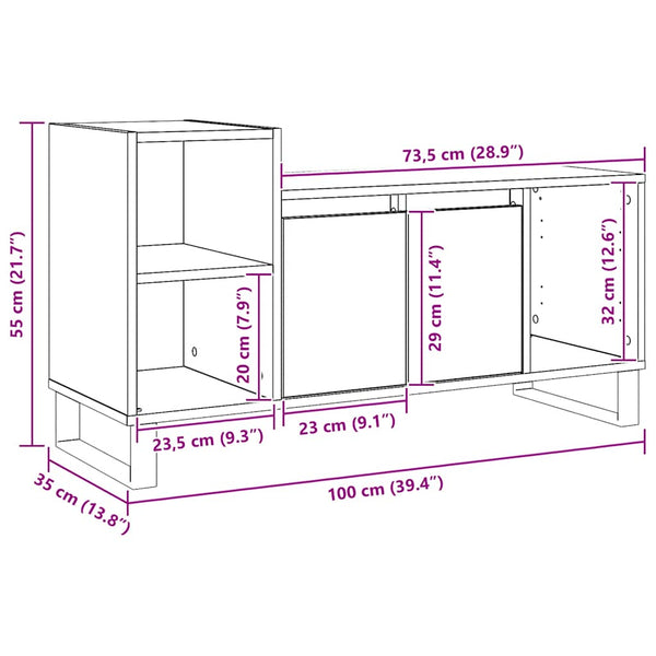 TV-Schrank Artisan Eiche 100x35x55 cm