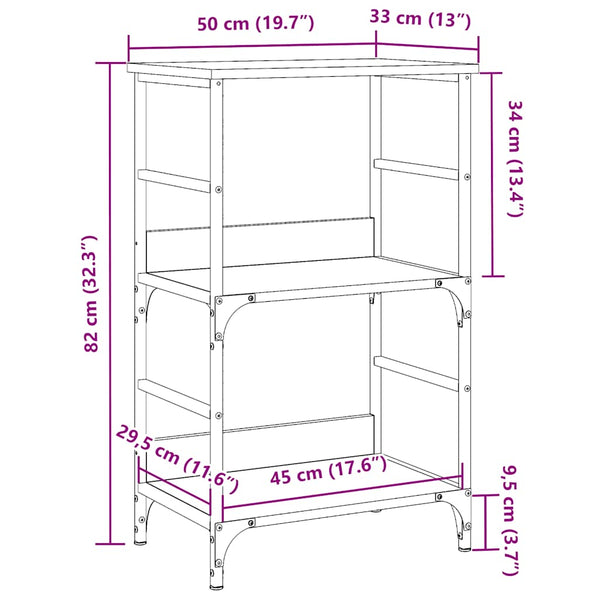 Bücherregal Altholz-Optik 82cm