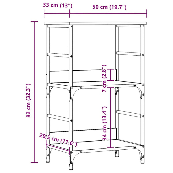 Bücherschrank Artisan-Eiche 50x82 cm