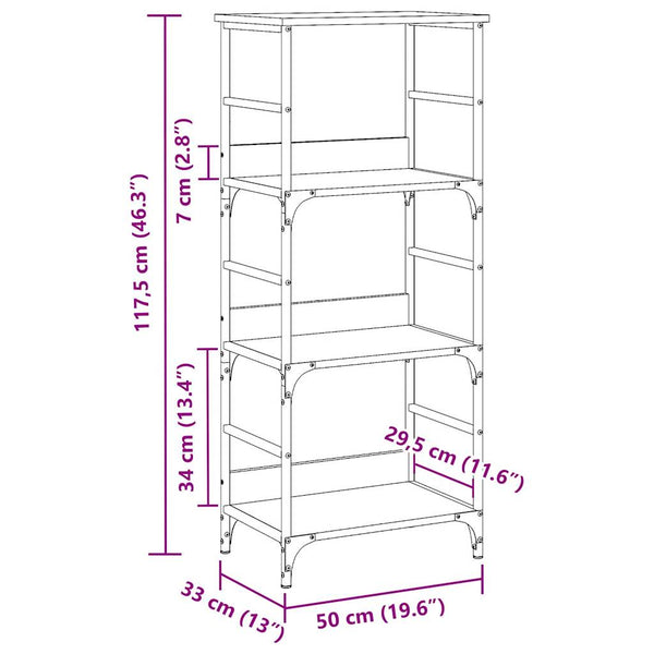 Bücherregal Artisan Eiche 50x33x117,5 cm