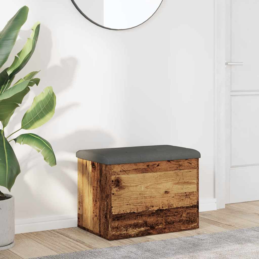 Sitzbank mit Stauraum im Altholz-Design