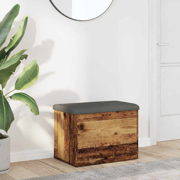 Sitzbank mit Stauraum im Altholz-Design