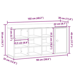 Schuhbank Artisan Eiche 102 cm