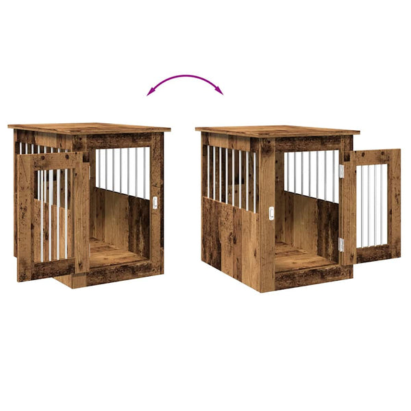 Hundekäfig Möbelstil Altholz-Optik