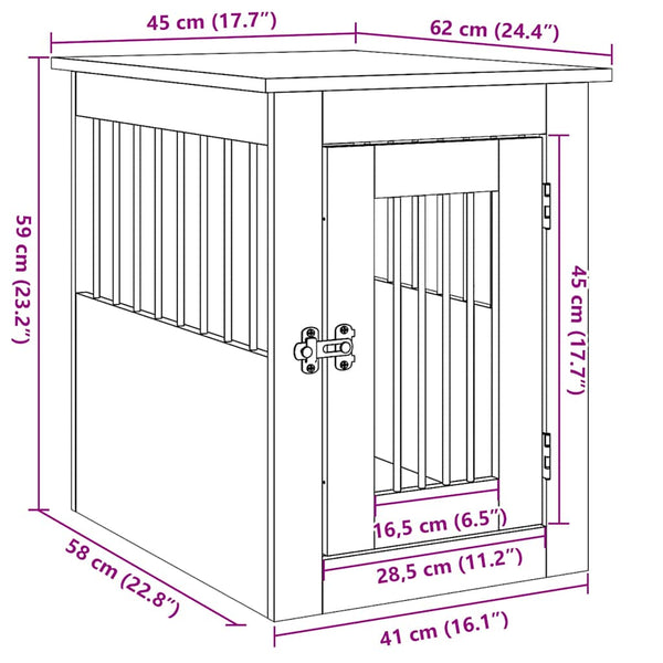 Hundekäfig Möbelstil Altholz-Optik