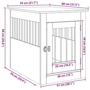 Hundekäfig Möbelstil Altholz-Optik 55x80x68 cm