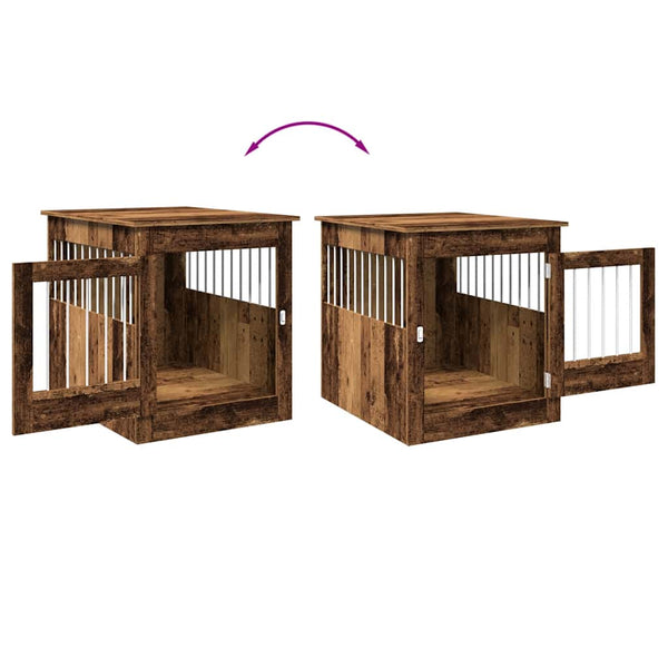 Hundekäfig Möbelstil Altholz-Optik