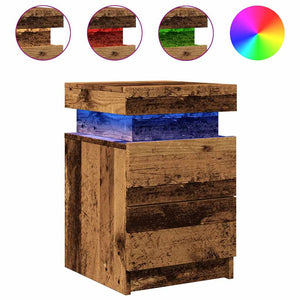 LED-Nachttisch Altholz-Optik 35x39x55 cm