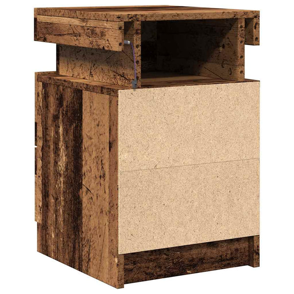 LED-Nachttisch Altholz-Optik 35x39x55 cm