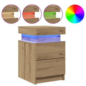 LED Nachttisch Artisan Eiche 35x39x55 cm