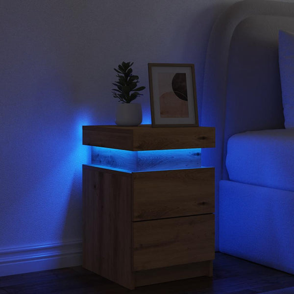 LED Nachttisch Artisan Eiche 35x39x55 cm