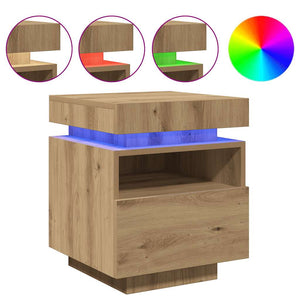 Nachttisch mit LED Artisan-Eiche 40x39x48,5 cm
