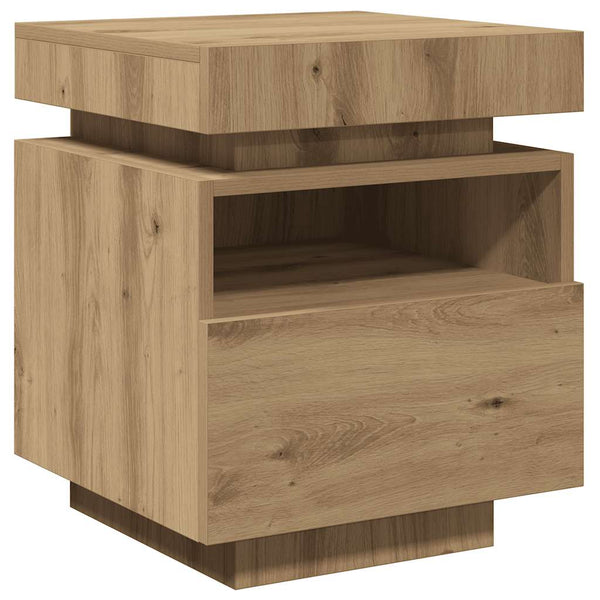 Nachttisch mit LED Artisan-Eiche 40x39x48,5 cm
