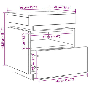 Nachttisch mit LED Artisan-Eiche 40x39x48,5 cm
