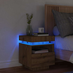 Nachttisch mit LED Artisan-Eiche 40x39x48,5 cm