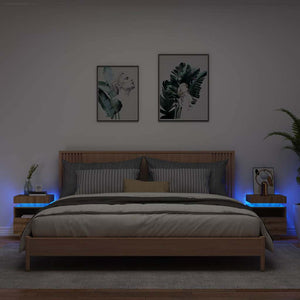 Nachttische mit LED Artisan-Eiche 2er-Set