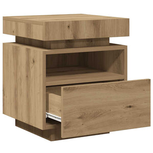 Nachttische mit LED Artisan-Eiche 2er-Set